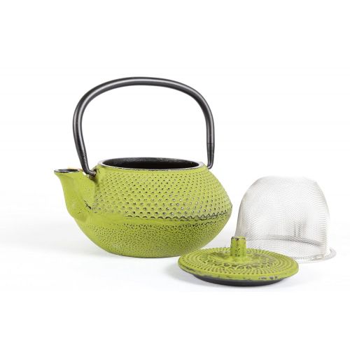  Creative Home 73474 Kyusu Cast Iron Tea Pot, 10 oz., Green