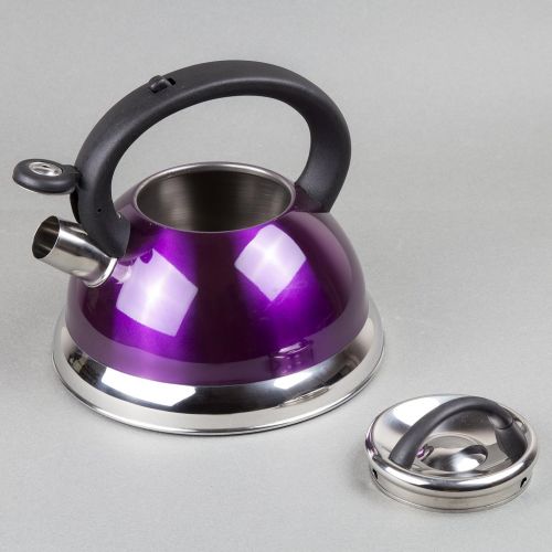  Creative Home Alexa Stainless Steel Whistling Tea Kettle, Purple, 3.0 Quart