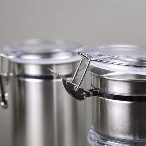  [아마존핫딜][아마존 핫딜] Creative Home 50274 4-Piece Canister Container Set with Air Tight Lid and Locking Clamp, Stainless Steel