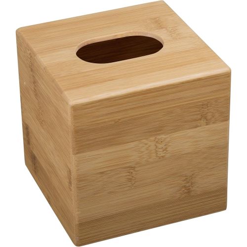  Creative Home Bamboo Square Box Holder Tissue Cover, Dispenser, Natural Finish