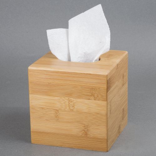  Creative Home Bamboo Square Box Holder Tissue Cover, Dispenser, Natural Finish