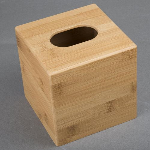  Creative Home Bamboo Square Box Holder Tissue Cover, Dispenser, Natural Finish