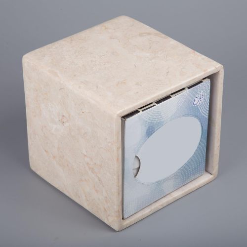  Creative Home Champagne Marble Spa Hand Carved Tissue Box Holder