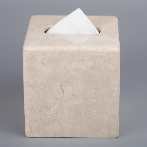  Creative Home Champagne Marble Spa Hand Carved Tissue Box Holder