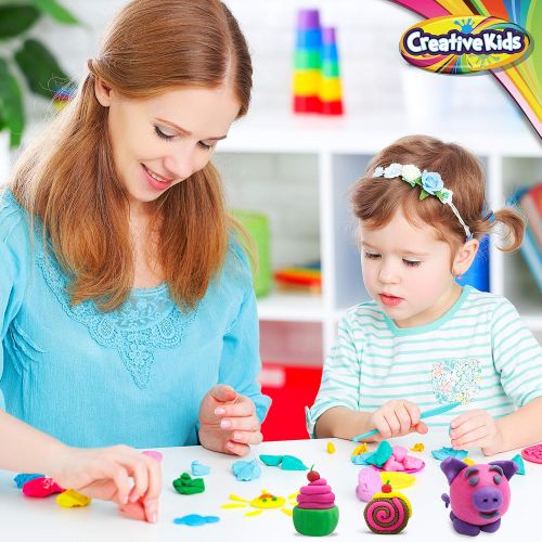  [아마존베스트]Creative Kids Air Dry Clay Modeling Crafts Kit - Super Light Nontoxic - 50 Vibrant Colors & 6 Clay Tools - STEM Educational DIY Molding Set - Easy Instructions  Gift for Boys & Gi