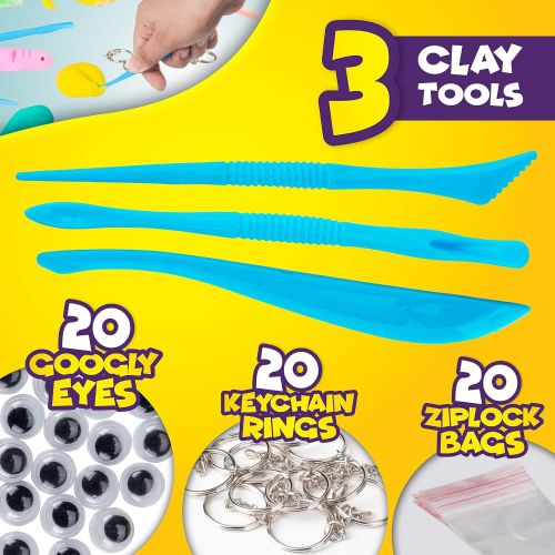  [아마존베스트]Creative Kids Air Dry Clay Modeling Crafts Kit For Children - Super Light Nontoxic - 30 Vibrant Colors & 3 Clay Tools - STEM Educational DIY Molding Set - Easy Instructions  Gift