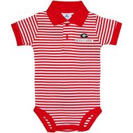 Creative Knitwear University of Georgia Bulldogs Circle G Newborn Infant Baby Striped Polo Bodysuit