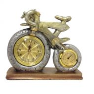 Creative Motion Industries Bicycle Clock with Thermometer; Great for desk-top office, room, dorm, shop decor. Product Size: 9 Height x 10 Width x 3 Depth