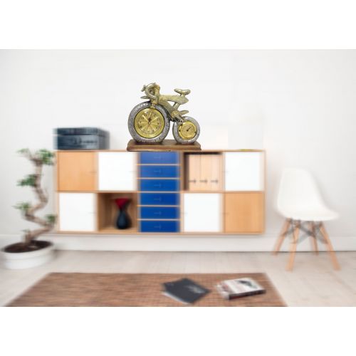  Creative Motion Industries Bicycle Clock with Thermometer; Great for desk-top office, room, dorm, shop decor. Product Size: 9 Height x 10 Width x 3 Depth