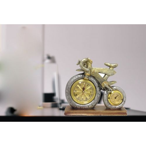  Creative Motion Industries Bicycle Clock with Thermometer; Great for desk-top office, room, dorm, shop decor. Product Size: 9 Height x 10 Width x 3 Depth
