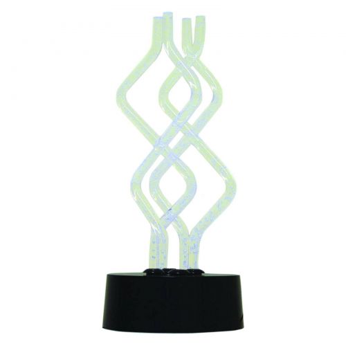 제네릭 Creative Motion Color Changing Twister Lamp, Black base with 4 Clear Acrylic moving but dont touch each other. Soothing and relaxing. Light Home, Office Product Size: 6 x 12 12 x