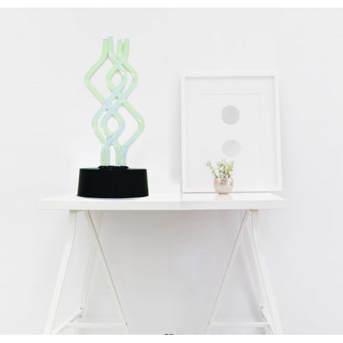 제네릭 Creative Motion Color Changing Twister Lamp, Black base with 4 Clear Acrylic moving but dont touch each other. Soothing and relaxing. Light Home, Office Product Size: 6 x 12 12 x