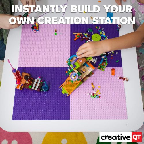  [아마존핫딜][아마존 핫딜] Creative QT Peel-and-Stick Baseplates - Self Adhesive Building Brick Plates - Compatible with All Major Brands - 4 Pack - 2 Pink 2 Purple - 10 inch x 10 inch