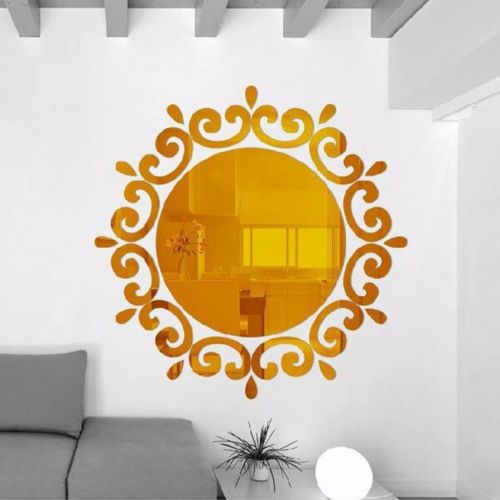  Creative and New Round 3D Reflective Flower Mirror Wall Sticker - Perfect Alternative of Glass Mirror (Silver)