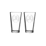 CreativeButterflyXOX 2 MONOGRAMMED ETCHED Glasses Personalized Beer Glasses Engraved Drinking Glasses Wedding Gift PAIR Toasting Glasses Cocktail Glass