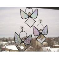 CreativeSpiritGlass Stained Glass|Angel Suncatcher|Birthstone Angel|April Angel|Diamond Angel|Angel|April Birthday|Birthstone Suncatcher|Handcrafted|Made in USA