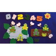 Creativefeltboards 5 Speckled Frogs and Flies Flannel Felt Board Set Story