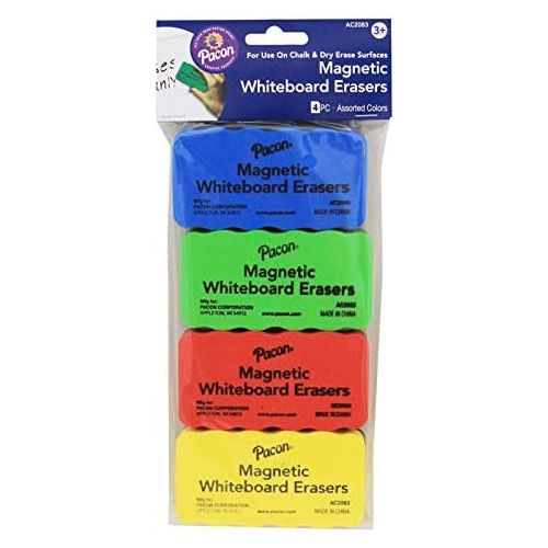  [아마존베스트]Creativity Street Magnetic Chalk and Whiteboard Erasers, 4-Pack (AC2083)