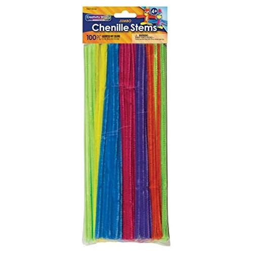  [아마존베스트]Creativity Street Chenille Stems/Pipe Cleaners 12 Inch x 6mm 100-Piece, Hot Assorted Colors