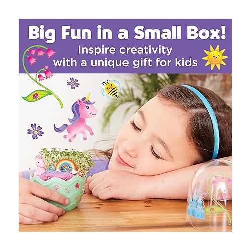  Creativity for Kids Mini Garden: Magical Unicorn Terrarium Kit - Unicorn Gifts for Girls, Kids Crafts and Unicorn Toys Ages 6-8+,Unique Gifts for Kids