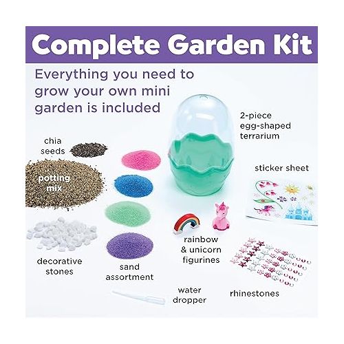  Creativity for Kids Mini Garden: Magical Unicorn Terrarium Kit - Unicorn Gifts for Girls, Kids Crafts and Unicorn Toys Ages 6-8+,Unique Gifts for Kids