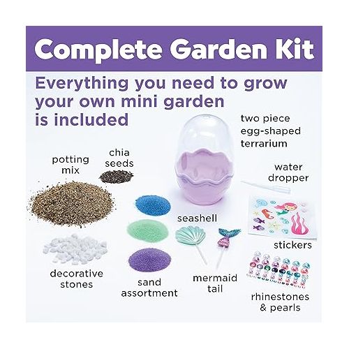  Creativity for Kids Mini Garden Mermaid Terrarium Kit - Crafts and Gifts for Girls Ages 6-8+, Stocking Stuffers