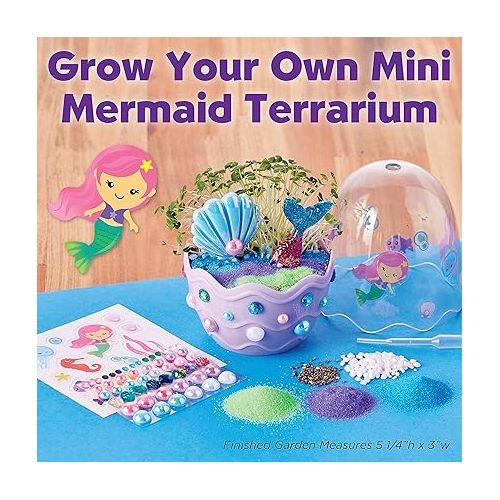  Creativity for Kids Mini Garden Mermaid Terrarium Kit - Crafts and Gifts for Girls Ages 6-8+, Stocking Stuffers