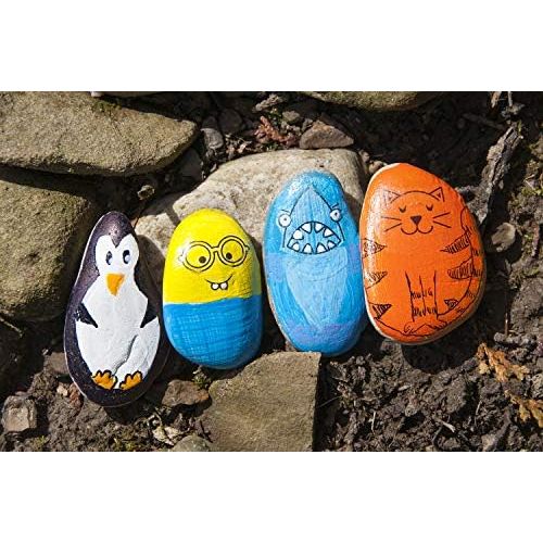  [아마존베스트]Creativity for Kids Hide & Seek Rock Painting Kit - Arts & Crafts For Kids - Includes Rocks & Waterproof Paint