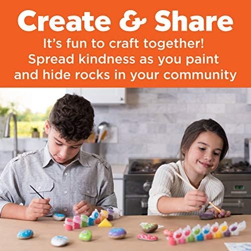  [아마존베스트]Creativity for Kids Hide & Seek Rock Painting Kit - Arts & Crafts For Kids - Includes Rocks & Waterproof Paint