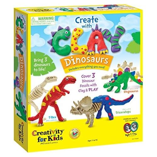  [아마존베스트]Creativity for Kids Create with Clay Dinosaurs - Build 3 Dinosaur Figures with Modeling Clay