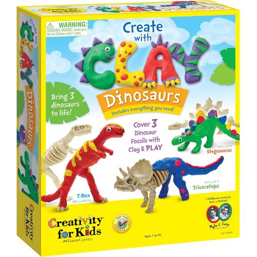  [아마존베스트]Creativity for Kids Create with Clay Dinosaurs - Build 3 Dinosaur Figures with Modeling Clay