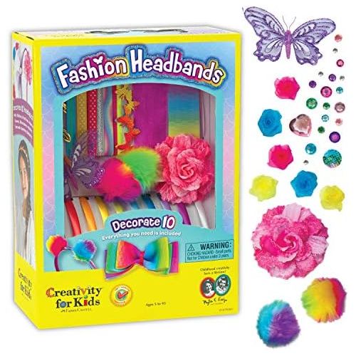  [아마존베스트]Creativity for Kids Fashion Headbands Craft Kit, Makes 10 Unique Hair Accessories