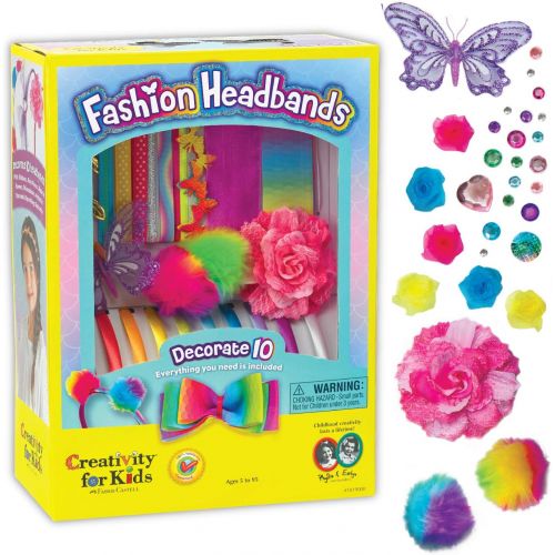  [아마존베스트]Creativity for Kids Fashion Headbands Craft Kit, Makes 10 Unique Hair Accessories