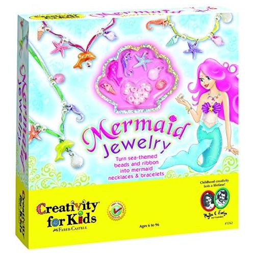  [아마존베스트]Creativity for Kids Mermaid Jewelry - String Mermaid Beads, Create 8 Jewelry Pieces - Great for Beginners