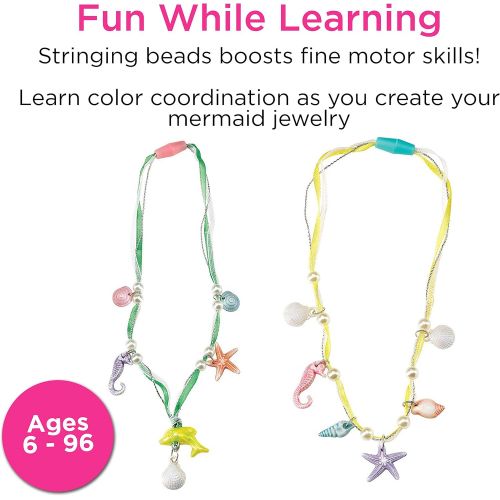  [아마존베스트]Creativity for Kids Mermaid Jewelry - String Mermaid Beads, Create 8 Jewelry Pieces - Great for Beginners