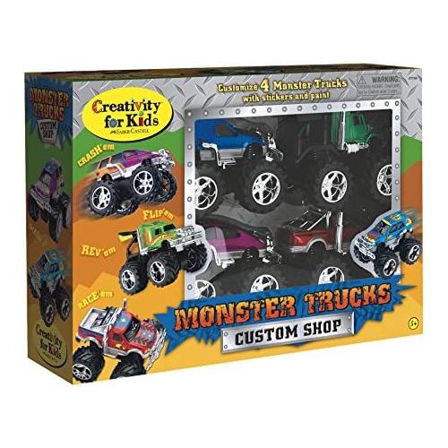  [아마존베스트]Creativity for Kids Monster Truck Custom Shop - Customize 4 Monster Trucks