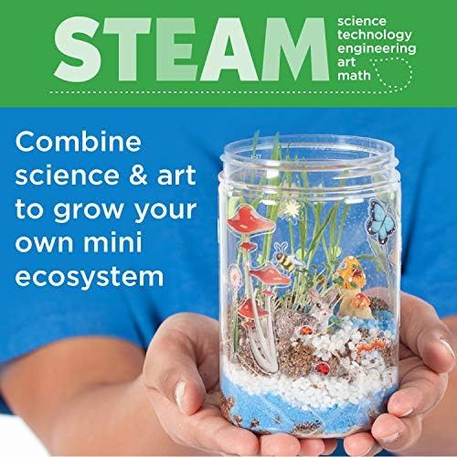  [아마존베스트]Creativity For Kids Grow N Glow Terrarium Science Kits for Kids - Create Your Own Mini Ecosystem, Educational Toys