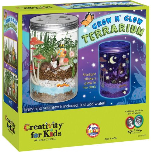  [아마존베스트]Creativity For Kids Grow N Glow Terrarium Science Kits for Kids - Create Your Own Mini Ecosystem, Educational Toys