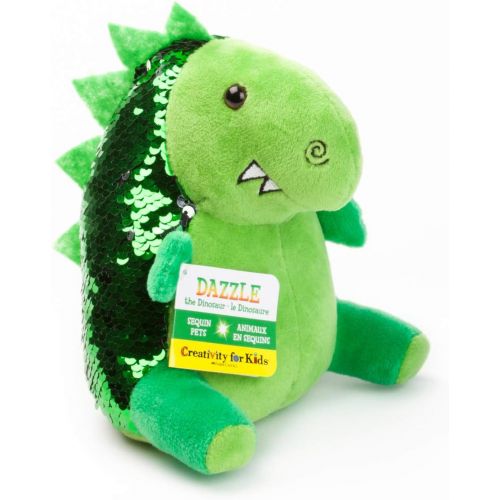  Creativity for Kids Mini Sequin Pets Sensory Stuffed Animal - Dazzle The Dino