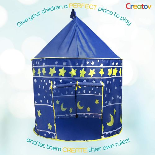  [아마존베스트]Kids Tent Toy Prince Playhouse - Toddler Play House Blue Castle for Kid Children Boys Girls Baby for Indoor & Outdoor Toys Foldable Playhouses Tents with Carry Case Great Birthday