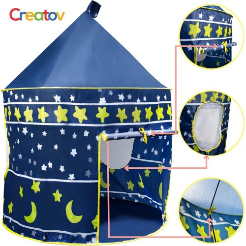  [아마존베스트]Kids Tent Toy Prince Playhouse - Toddler Play House Blue Castle for Kid Children Boys Girls Baby for Indoor & Outdoor Toys Foldable Playhouses Tents with Carry Case Great Birthday