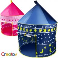 Creatov Kids Tent Toy Prince Playhouse - Toddler Play House Blue Castle for Kid Children Boys Girls Baby for Indoor & Outdoor Toys Foldable Playhouses Tents with Carry Case Great B