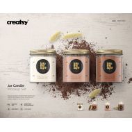 Creatsyofficial Jar Candle Mockup Set, Candle Mockup, Candle Template, Jar Candle Mockup, Personalized label