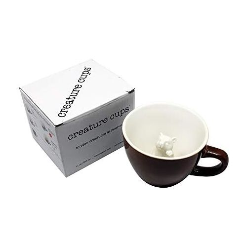  [아마존베스트]CREATURE CUPS Bear Ceramic Cup (11 Ounce, Dark Brown) | Hidden Animal Inside | Woodland Cub | Birthday Gift for Coffee & Tea Lovers