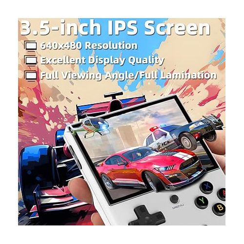  RG35XX Plus Handheld Game Console 3.5-inch IPS Retro Games Consoles Classic Emulator Hand-held Gaming Console Hand Held Games System White