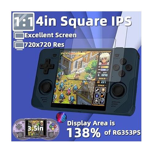  RGB30 Handheld Game Console 4 inch IPS Retro Hand-held Games Consoles Hand Held Video Game System Support Multiplayer WF BT RK3566 Blue