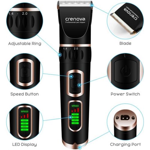  [아마존 핫딜]  [아마존핫딜]Crenova Professional Rechargeable Pet Clipper Dog Grooming Clipper Dog Cat Shaver