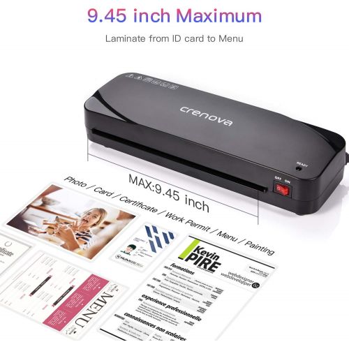  [아마존베스트]Laminator, Crenova A4 Laminator, 4 in 1 Thermal Laminator, 9 inches, 20 Laminating Pouches, Paper Trimmer, Corner Rounder