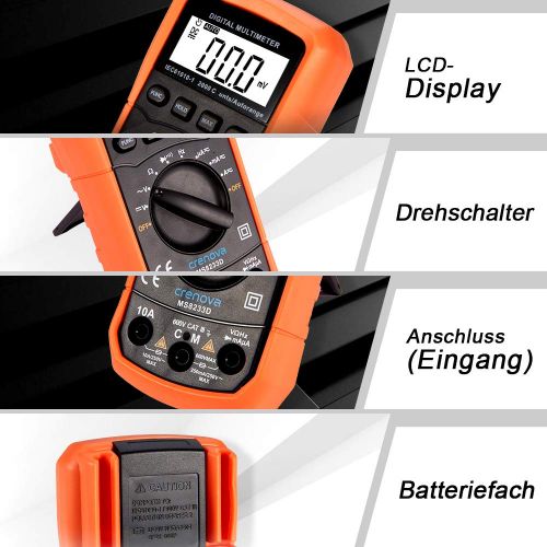  [아마존 핫딜]  [아마존핫딜]Crenova MS8233D Automatisch Digital Multimeter Tragbare Pruefvorrichtung fuer Zuhause mit LCD-Anzeige und Hintergrundlicht