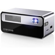 Crenova Smart Mini Projector, Wi-Fi Bluetooth Projector, 170 ANSI Lumen Portable Outdoor Projector with Built-in Battery, 1080p Supported Home Movie Projector for iPhone, PS4, PC,